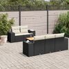 vidaXL 6 Piece Garden Sofa Set with Cushions Black Poly Rattan