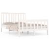 vidaXL Bed Frame without Mattress White Solid Wood Double