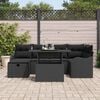 vidaXL Garden Sofa Set with Cushion 7 pcs Black Poly rattan
