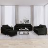 vidaXL 4 Piece Sofa Set with Cushions Black Fabric