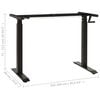 vidaXL Manual Height Adjustable Standing Desk Frame Hand Crank Black