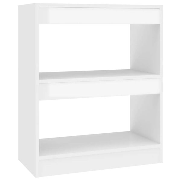 vidaXL Book Cabinet/Room Divider High Gloss White 60x30x72 cm