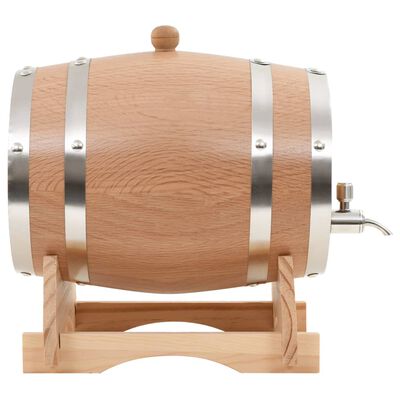 vidaXL Wine Barrel with Tap Solid Oak Wood 6 L
