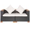 vidaXL Garden Sofa Poly Rattan Black