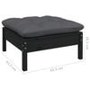 vidaXL 12 Piece Garden Lounge Set with Cushions Black Pinewood
