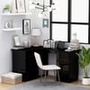 vidaXL Corner Desk High Gloss Black 145x100x76 cm Engineered Wood