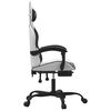 vidaXL Swivel Gaming Chair with Footrest White&Black Faux Leather