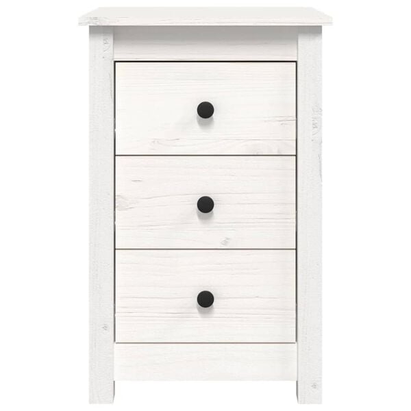 vidaXL Bedside Cabinet White 40x35x61.5 cm Solid Wood Pine