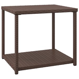 vidaXL Side Table Brown 55x45x49 cm Poly Rattan