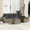 vidaXL 6 Piece Garden Sofa Set with Cushions Grey Poly Rattan