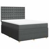 vidaXL Box Spring Bed with Mattress Dark Grey Double Fabric
