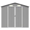 vidaXL Garden Shed Grey 205x129x183 cm Galvanised Steel