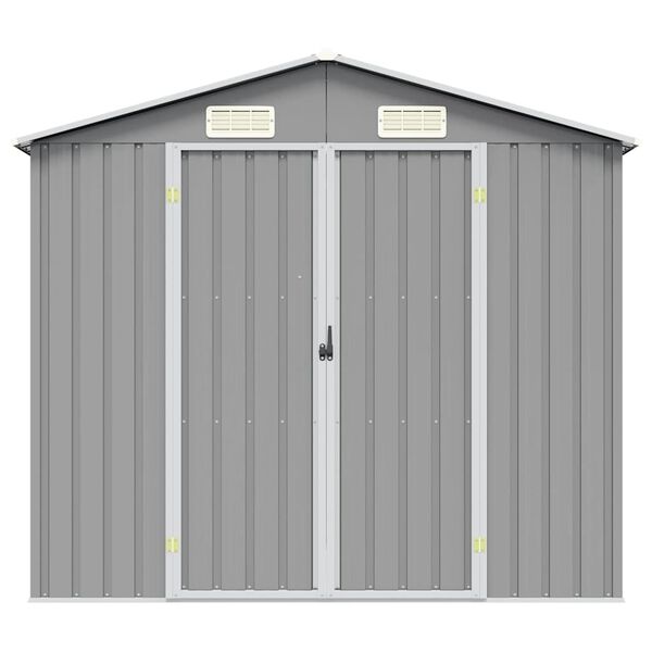 vidaXL Garden Shed Grey 205x129x183 cm Galvanised Steel
