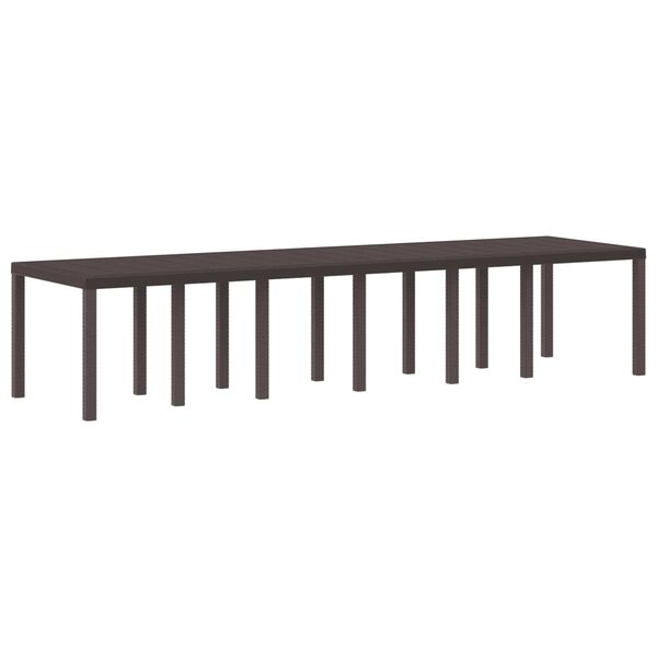 vidaXL Garden Dining Table Brown 350 x 100 x 73 cm Poly Rattan