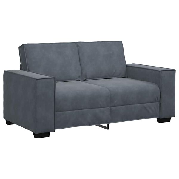 vidaXL 2 Piece Sofa Set with Cushions Dark Grey Velvet