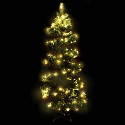 vidaXL Swirl Pre-lit Christmas Tree with Stand Green 180 cm PVC