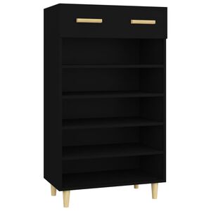vidaXL Shoe Cabinet | Black | Engineered Wood | Medium | Shoe Cabinet