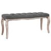 vidaXL Bench Linen Solid Wood 110x38x48 cm Dark Grey