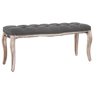 vidaXL Bench Linen Solid Wood 110x38x48 cm Dark Grey