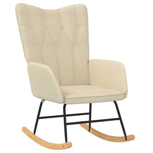 vidaXL Rocking Chair Cream Fabric