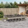 vidaXL 17 Piece Garden Dining Set with Cushions Light Grey Poly Rattan