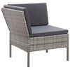 vidaXL 6 Piece Garden Lounge Set with Cushions Poly Rattan Grey