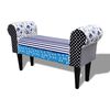 vidaXL Bench Patchwork Blue & White