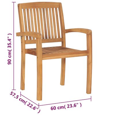 vidaXL Stacking Garden Chairs 8 pcs Solid Teak Wood