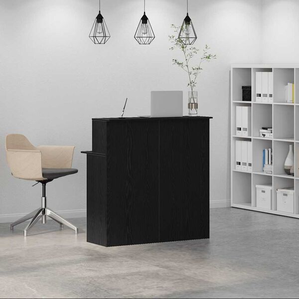 vidaXL Reception Desk Black 100x50x103.5 cm Engineered Wood