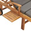 vidaXL Sun Lounger with Cushion Solid Teak Wood Dark Grey