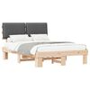 vidaXL Bed Frame with Upholstered Headboard Dark Grey 150 x 200 cm