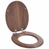 vidaXL Toilet Seats with Soft Close Lids 2 pcs MDF Brown