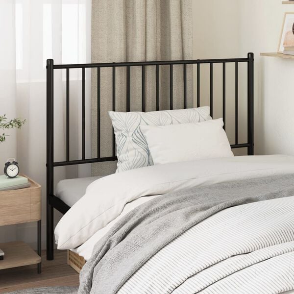 vidaXL Metal Replace Headboard Black 107 cm
