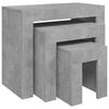 vidaXL Nesting Coffee Table | Set of 3 | Concrete Grey | Engineered Wood | Small