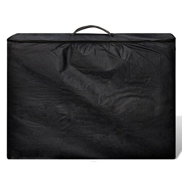 vidaXL Black Foldable Massage Table 2 Zones with Aluminium Frame