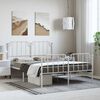 vidaXL Metal Bed Frame without Mattress with Footboard White 150x200cm