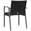vidaXL Garden Chairs with Cushions 2 pcs Black 56.5x57x83 cm Poly Rattan
