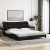 vidaXL Bed Frame without Mattress "Hvar" Black 180x200 cm King Fabric