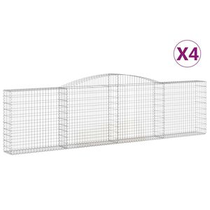 vidaXL Arched Gabion Baskets 4 pcs 400x30x100/120 cm Galvanised Iron