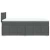 vidaXL Box Spring Bed with Mattress Dark Grey King Single Fabric