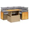 vidaXL 5 Piece Garden Sofa Set with Cushions Beige Poly Rattan