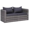 vidaXL 8 Piece Garden Lounge Set with Cushions Poly Rattan Grey