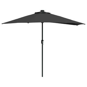 vidaXL Garden Parasol Black 294 x 150 x 224 cm Fabric
