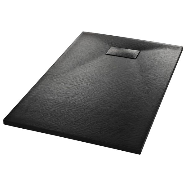 vidaXL Shower Base Tray SMC Black 100x80 cm