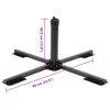 vidaXL Parasol Base Foldable for &Oslash;38/48 mm Pole Glossy Black Steel