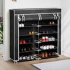 vidaXL Fabric Shoe Cabinet with Cover 115 x 28 x 110 cm Black