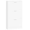 vidaXL Shoe Cabinet White 59x17x108 cm Engineered Wood