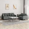 vidaXL 2 Piece Sofa Set with Cushions Dark Grey Fabric