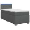 vidaXL Box Spring Bed with Mattress and LED Dark Grey King Single