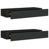 vidaXL Drawer Shelf | Set of 2 | Black | MDF, Metal | 60x23.5x10cm